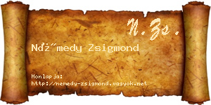 Némedy Zsigmond névjegykártya